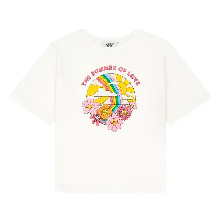 HUNDRED PIECES T-Shirt the sommer of love off white