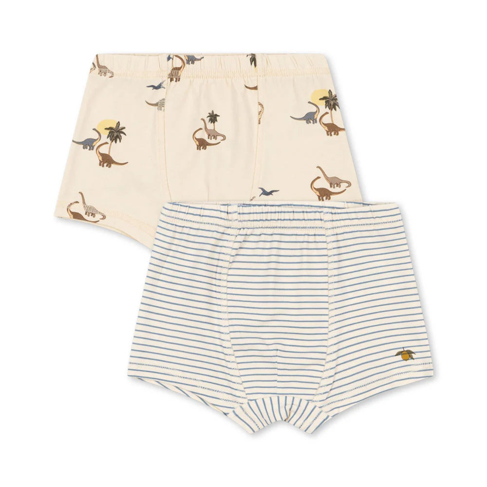 Konges Slojd BOXERSHORT 2 PACK KUBI/STRIPE BLUIE