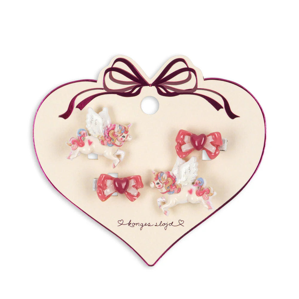 Konges Slojd Unicorn Haarspangen multi 4er Set