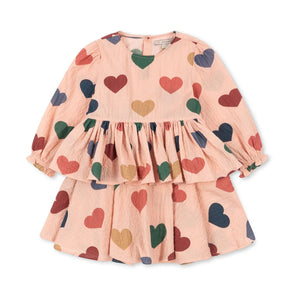 Konges Slojd  ELIN KLEID COEUR ROSE COLORÉ