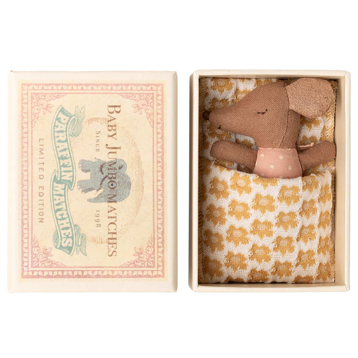 Maileg Schläfrige Babymaus in Matchbox - Rose