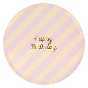 Meri Meri Stripe Happy Birthday große Teller (8x)