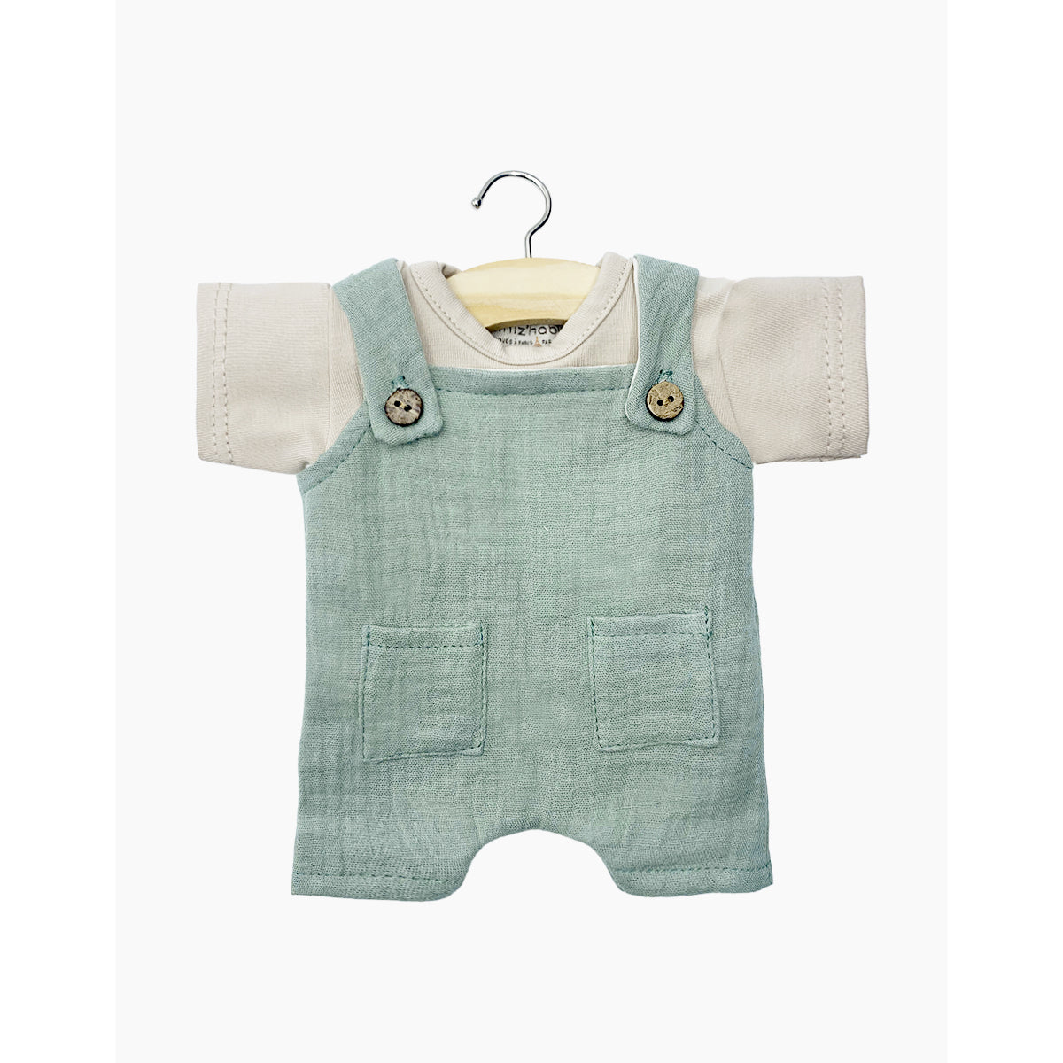 minikane - Babys – Overall Antonin grün und T-Shirt beige