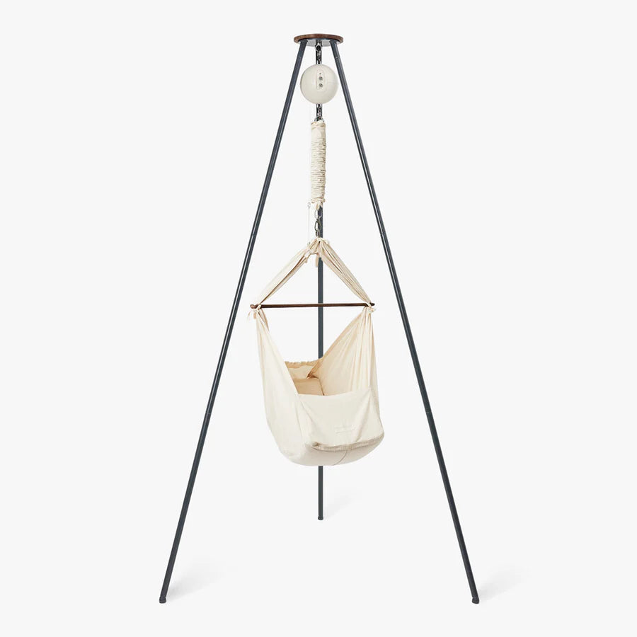 moonboon Federwiegen-Set mit Motor und Gestell, Textil: natur