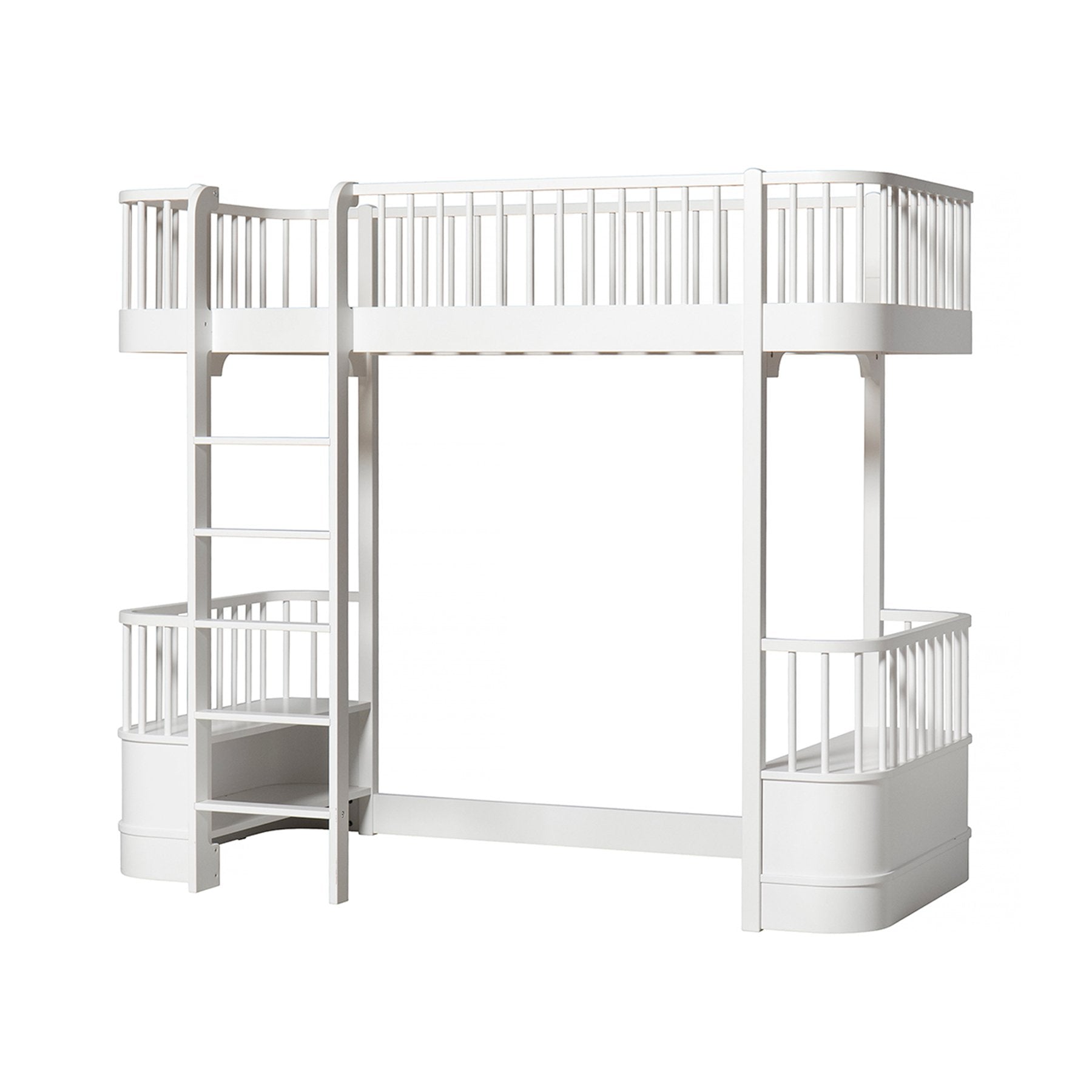 Oliver furniture Wood Collection Hochbett weiß 90x200 cm Leiter/Vorne