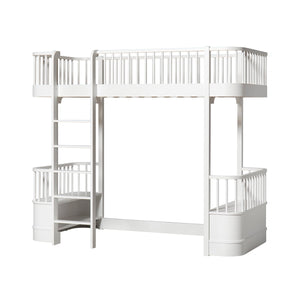 Oliver furniture Wood Collection Hochbett weiß 90x200 cm Leiter/Vorne