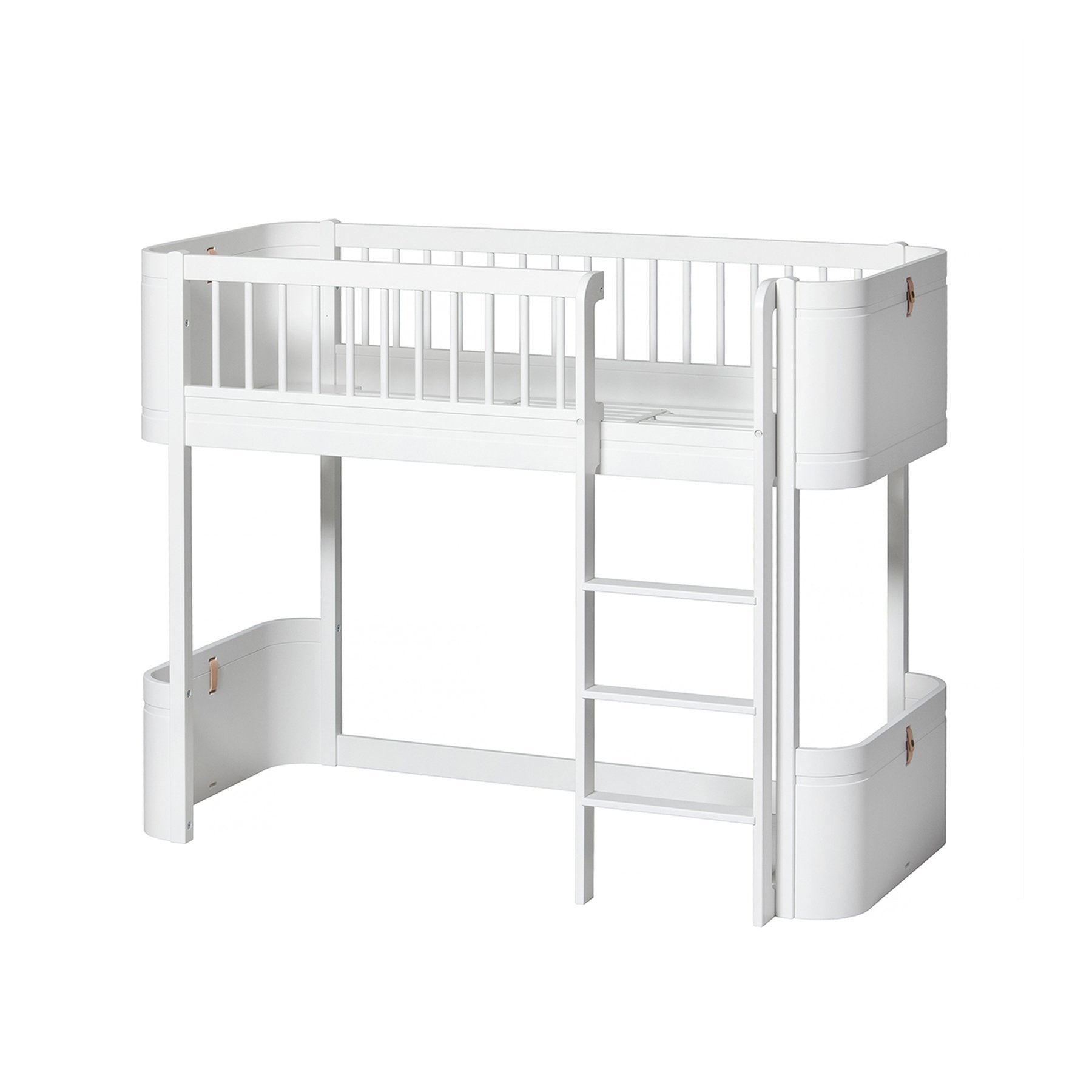 Oliver furniture Wood Collection Mini+ halbhohes Hochbett, weiß