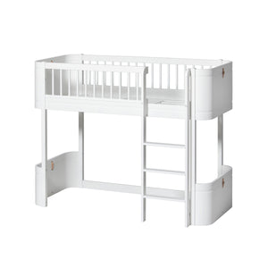 Oliver furniture Wood Collection Mini+ halbhohes Hochbett, weiß