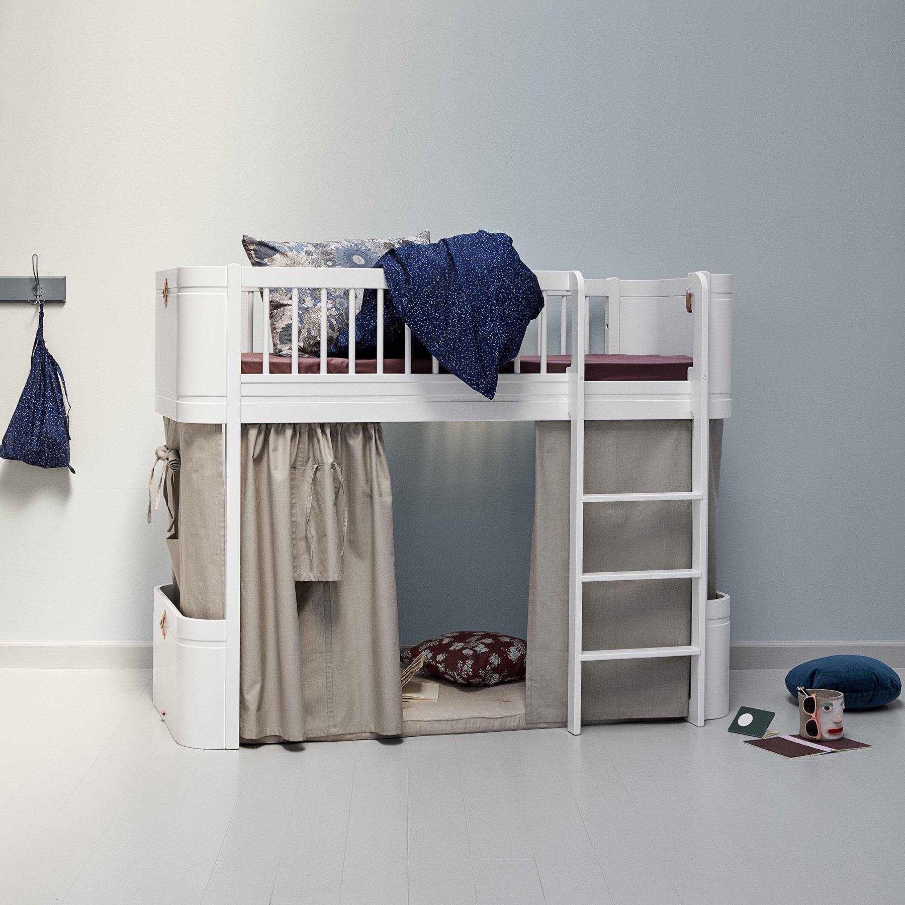 Oliver furniture Wood Collection Mini+ halbhohes Hochbett, weiß