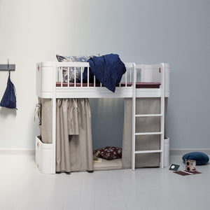 Oliver furniture Wood Collection Mini+ halbhohes Hochbett, weiß