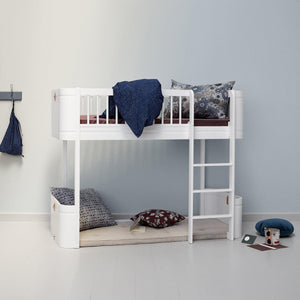 Oliver furniture Wood Collection Mini+ halbhohes Hochbett, weiß
