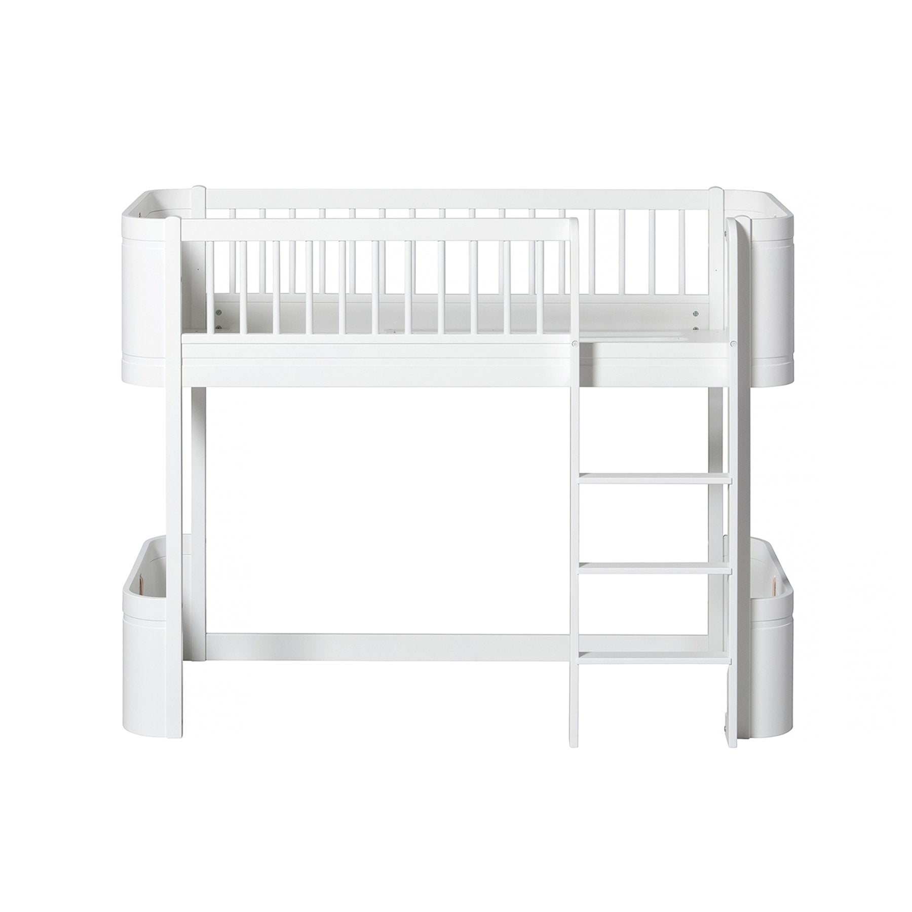 Oliver furniture Wood Collection Mini+ halbhohes Hochbett, weiß