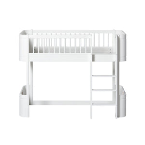 Oliver furniture Wood Collection Mini+ halbhohes Hochbett, weiß