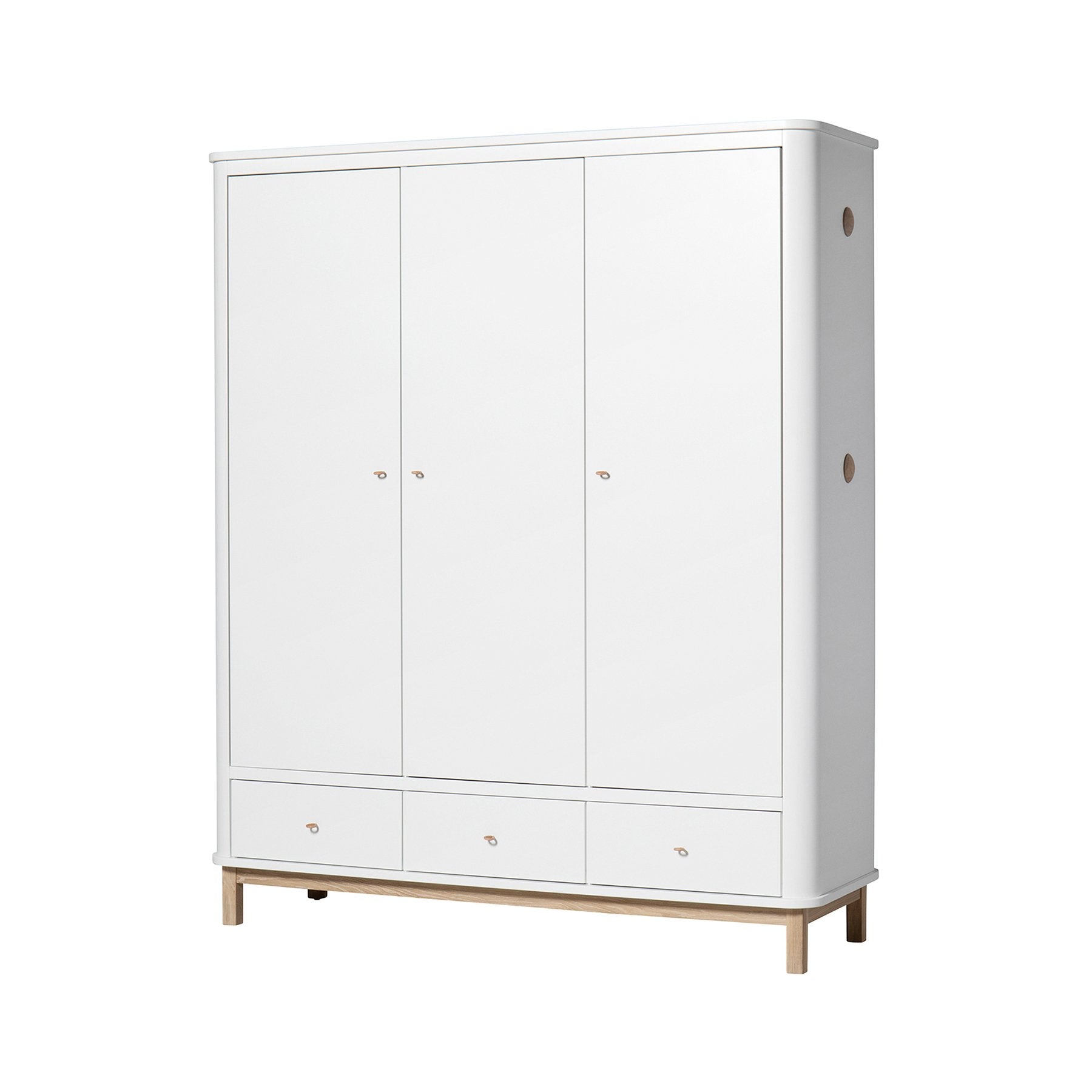 Oliver Furniture Wood Collection Kleiderschrank 3-türig, weiß/eiche