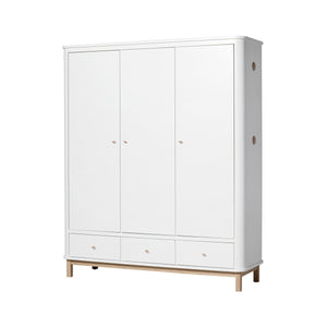 Oliver Furniture Wood Collection Kleiderschrank 3-türig, weiß/eiche