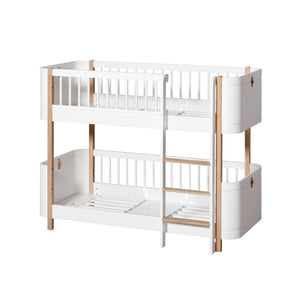 Oliver Furniture Wood Collection Mini+ halbhohes Etagenbett, weiß/Eiche