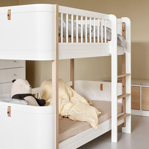 Oliver Furniture Wood Collection Mini+ halbhohes Etagenbett, weiß/Eiche