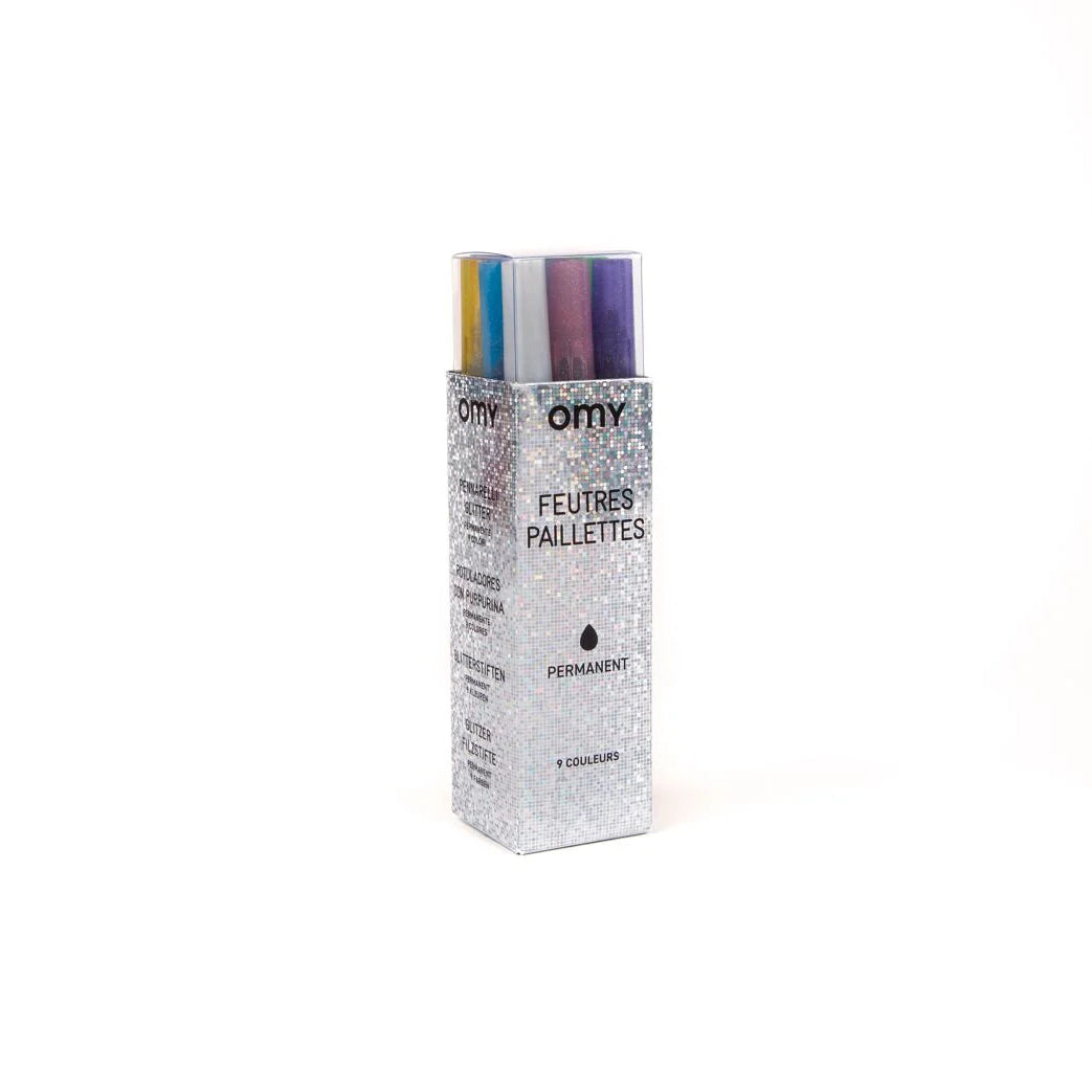 OMY GLITZERMARKER - Sortiment von 9 Glitzermarkern