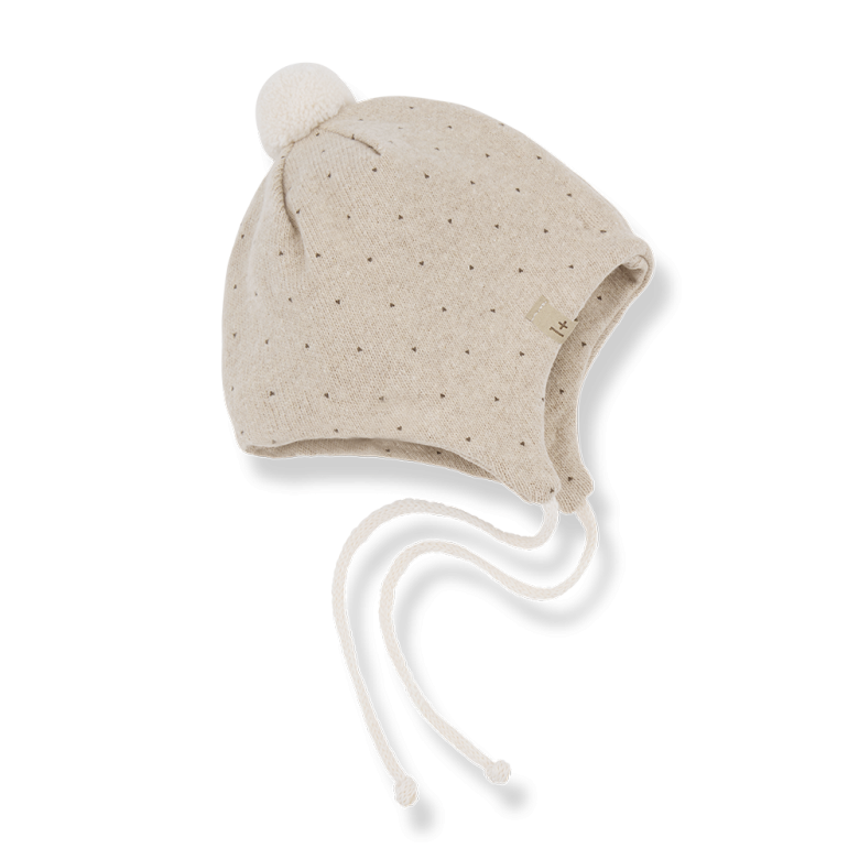1+ IN THE FAMILY BEANIE BABYMÜTZE carlota  beige mit Bommel