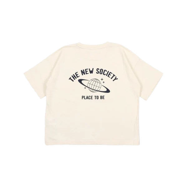 the new society T Shirt Saturno Vanilla Cream