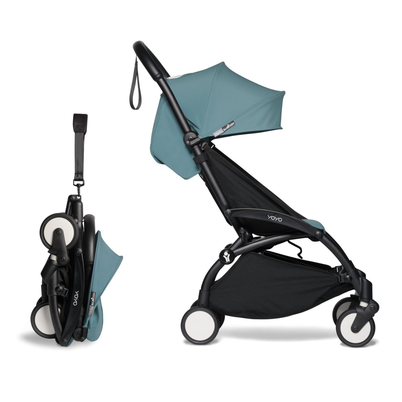 YOYO² Buggy Gestell schwarz, Textilset aqua blau – STEYBE FÜR KINDER