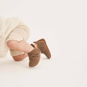 bisgaard baby wool hausschuh camel