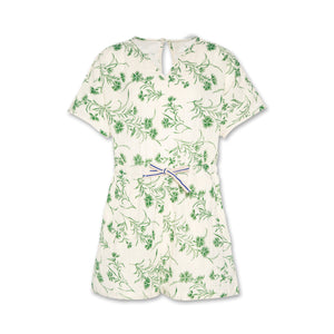 AO76 youri  overall shorts GREEN /FLOWER