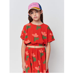 BOBO CHOSES BLUSE KURARM GUMMIBUND SEA FLOWER