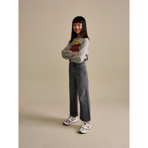 Bellerose Jeans Popies weites Bein seitlich Nieten used grey
