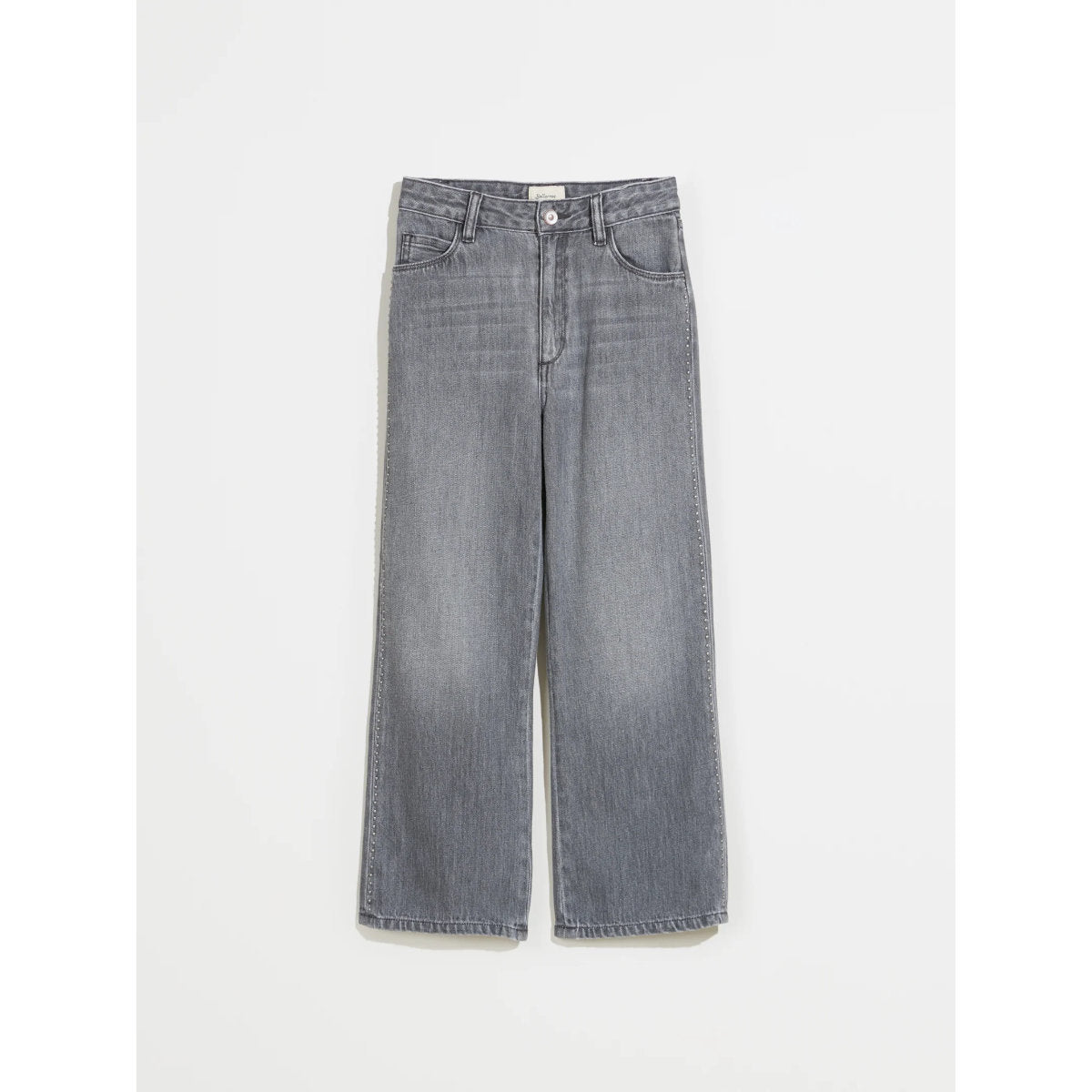 Bellerose Jeans Popies weites Bein seitlich Nieten used grey