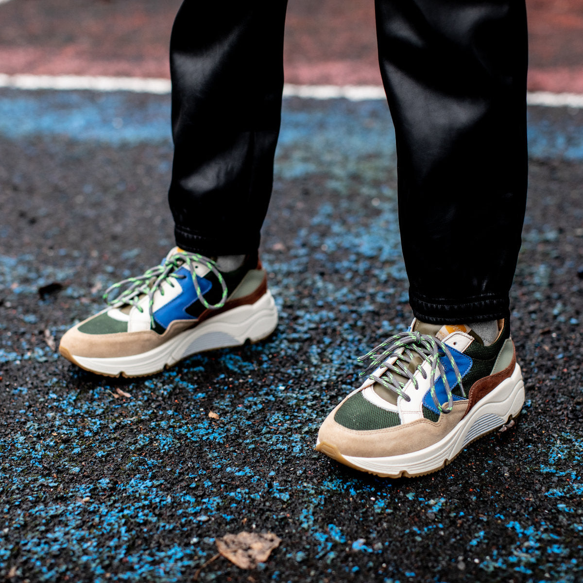 Ocra Mehrfarbiger Sneaker seitlicher Reißverschluss, valencia dragon bosco