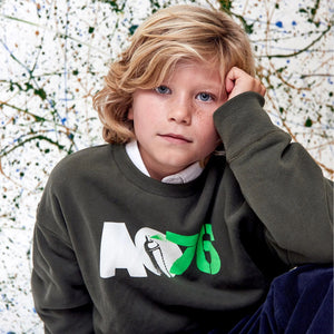 AO76 Sweat Shirt Oscar mit Logo Print forest