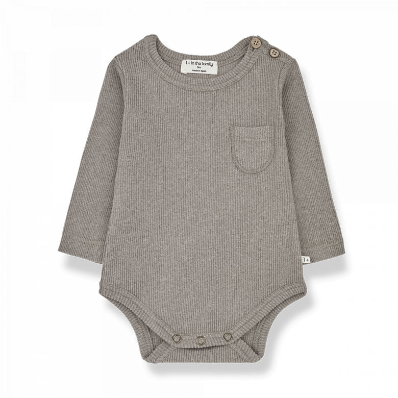 1+ in the family Body langarm mit Tasche Tono taupe