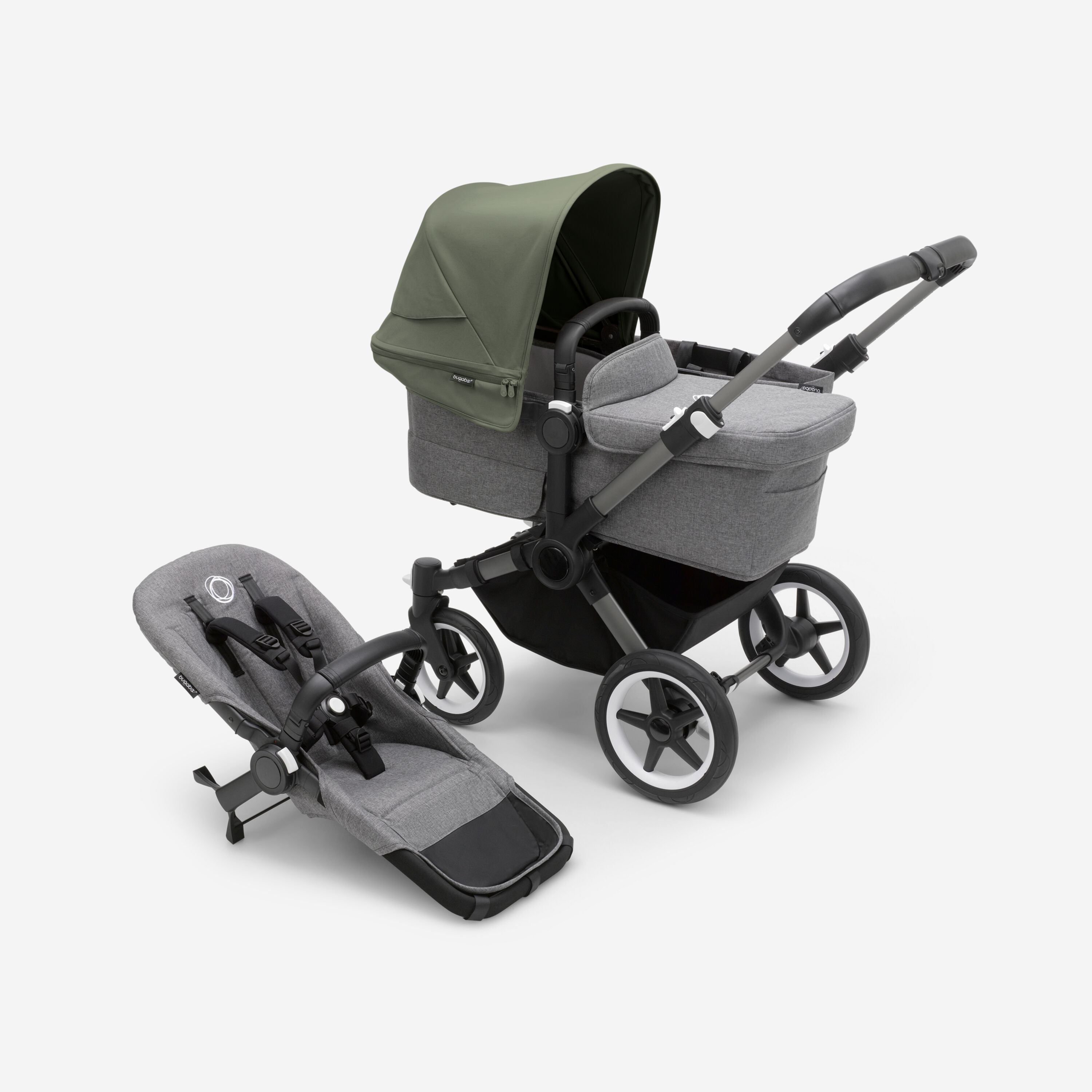 Bugaboo Donkey 5 Mono Kinderwagen mit Liegewanne und Sitz waldgrun STEYBE FUR KINDER