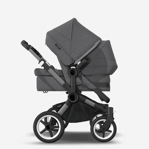 Bugaboo Donkey 5 Duo-Kinderwagen mit Liegewanne und Sitz grau