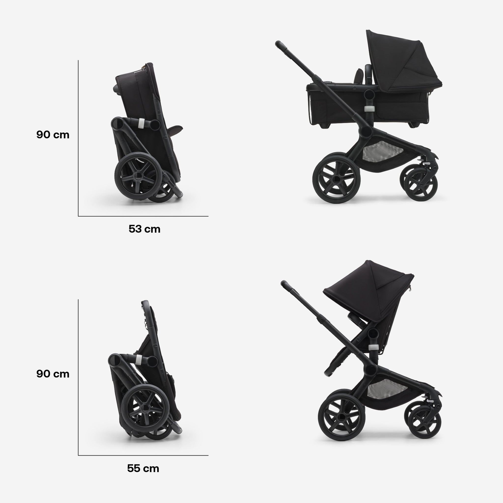 Bugaboo Fox 5 Kinderwagen mit Liegewanne und Sitz schwarz