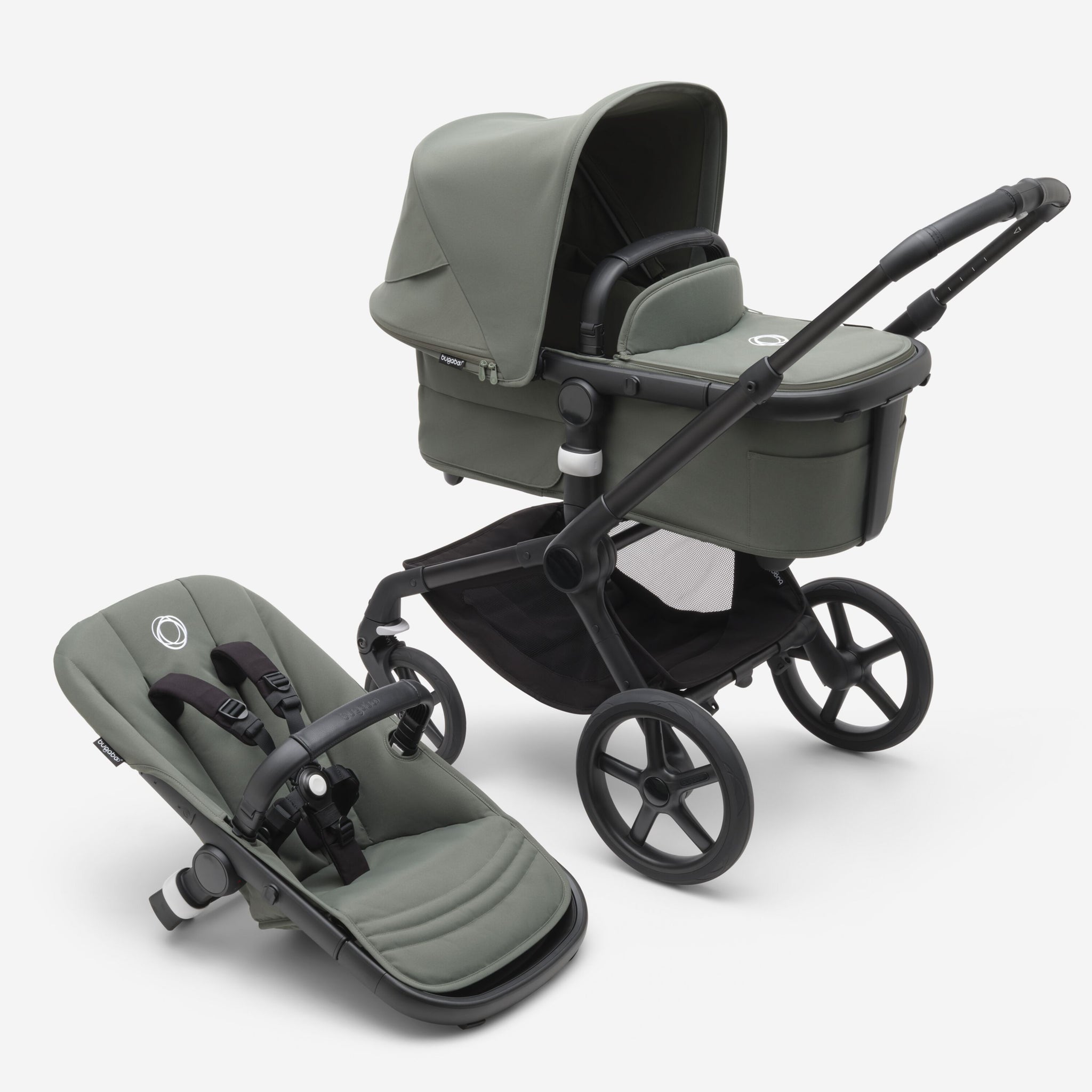 Bugaboo Fox 5 Kinderwagen mit Liegewanne und Sitz waldgrün