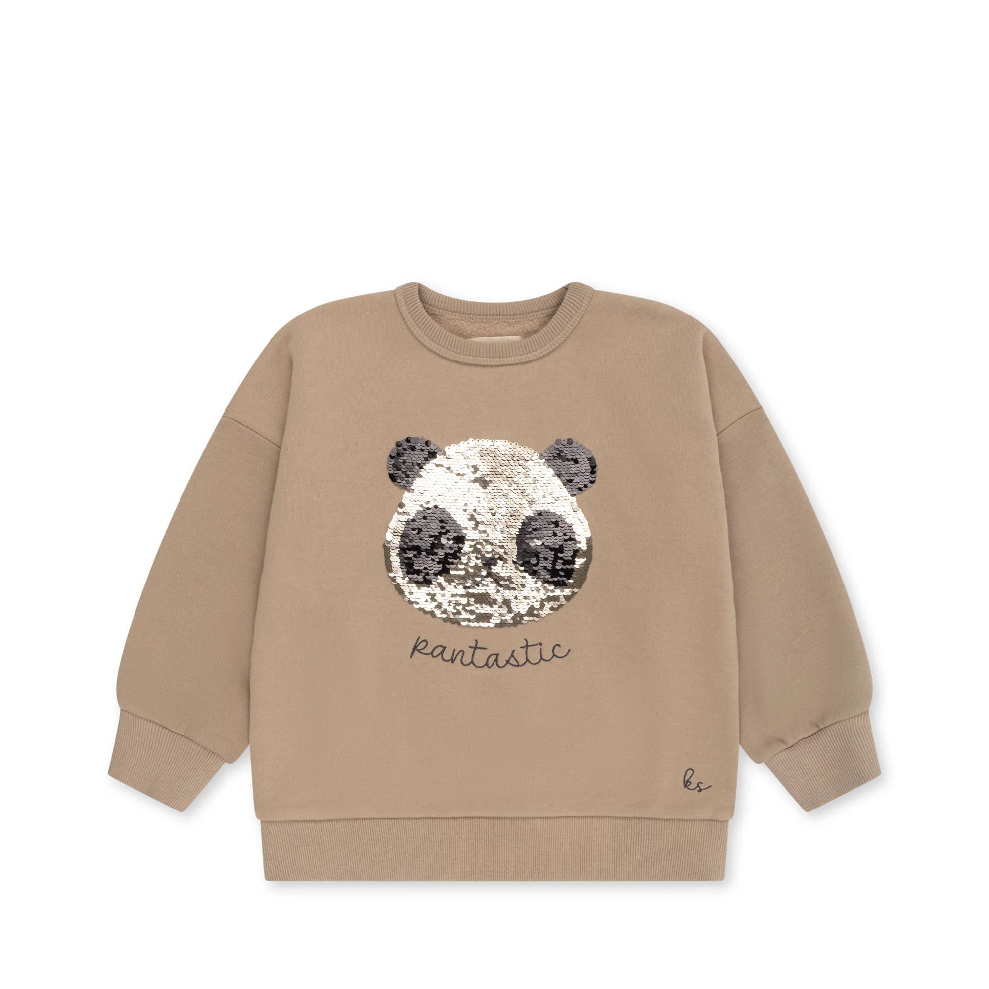 Konges Slojd Sweatshirt Lou Sequin PAnda oxford tan