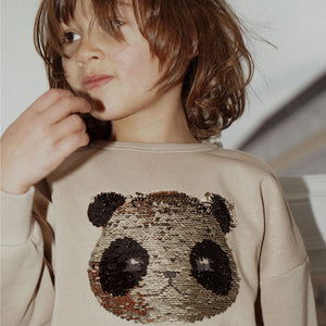 Konges Slojd Sweatshirt Lou Sequin PAnda oxford tan