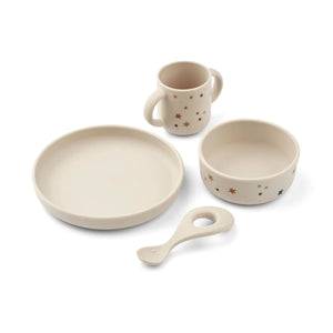LIEWOOD VIVI SILIKONGESCHIRRSET 4ER-PACK STAR BRIGHT / SANDY