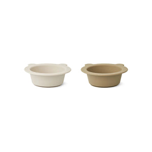 LIEWOOD PEONY SCHALE MIT SAUGNAPF 2ER-PACK SANDY / OAT MIX