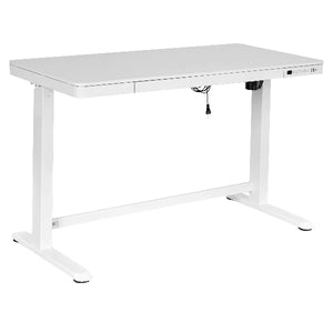 Lifetime rise elektrisch verstellbarer Schreibtisch weiß, inkl. Schublade und USB