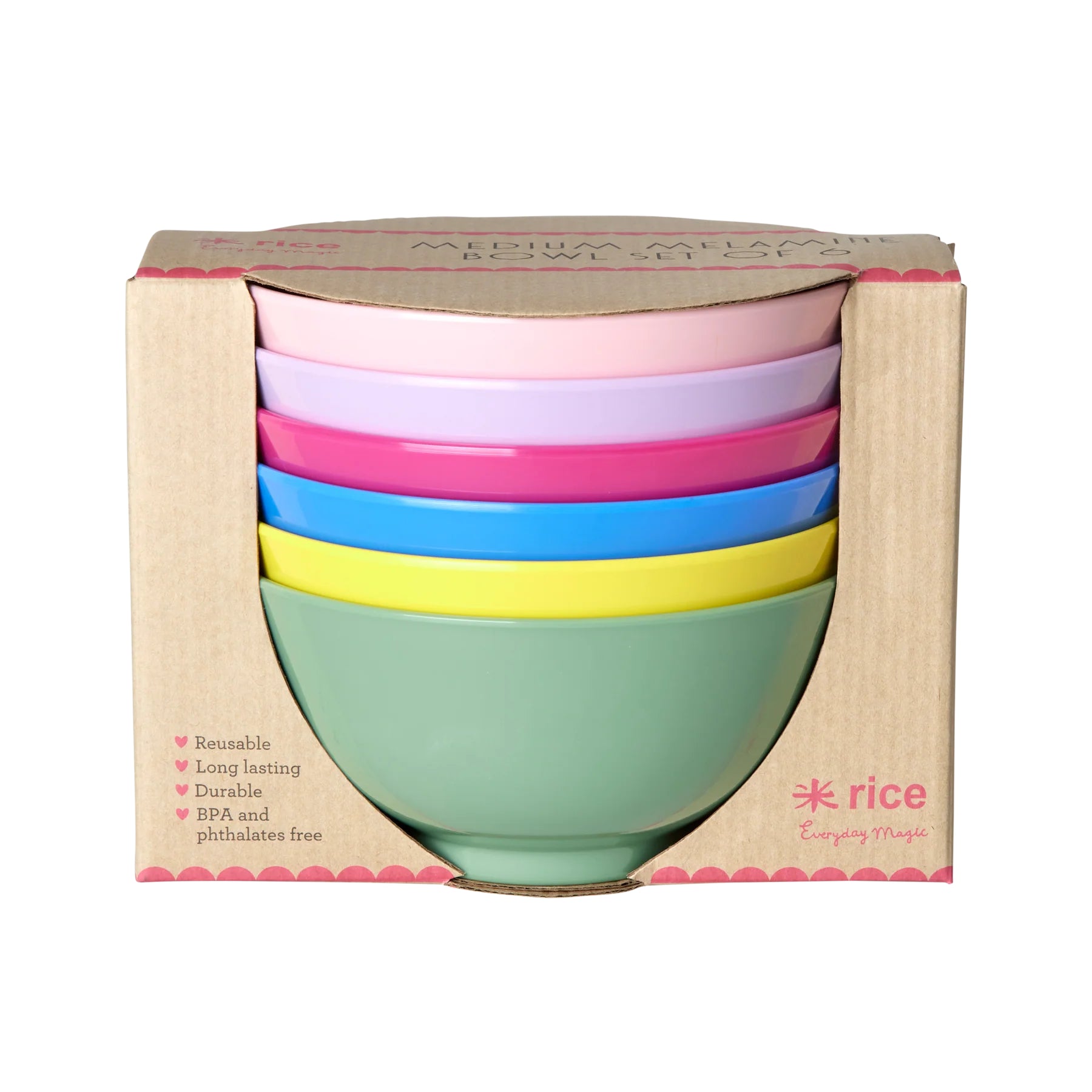 rice melamine Schale 6er Pack