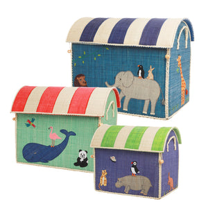 Rice Spielzeugkiste Korbbox Tiere M