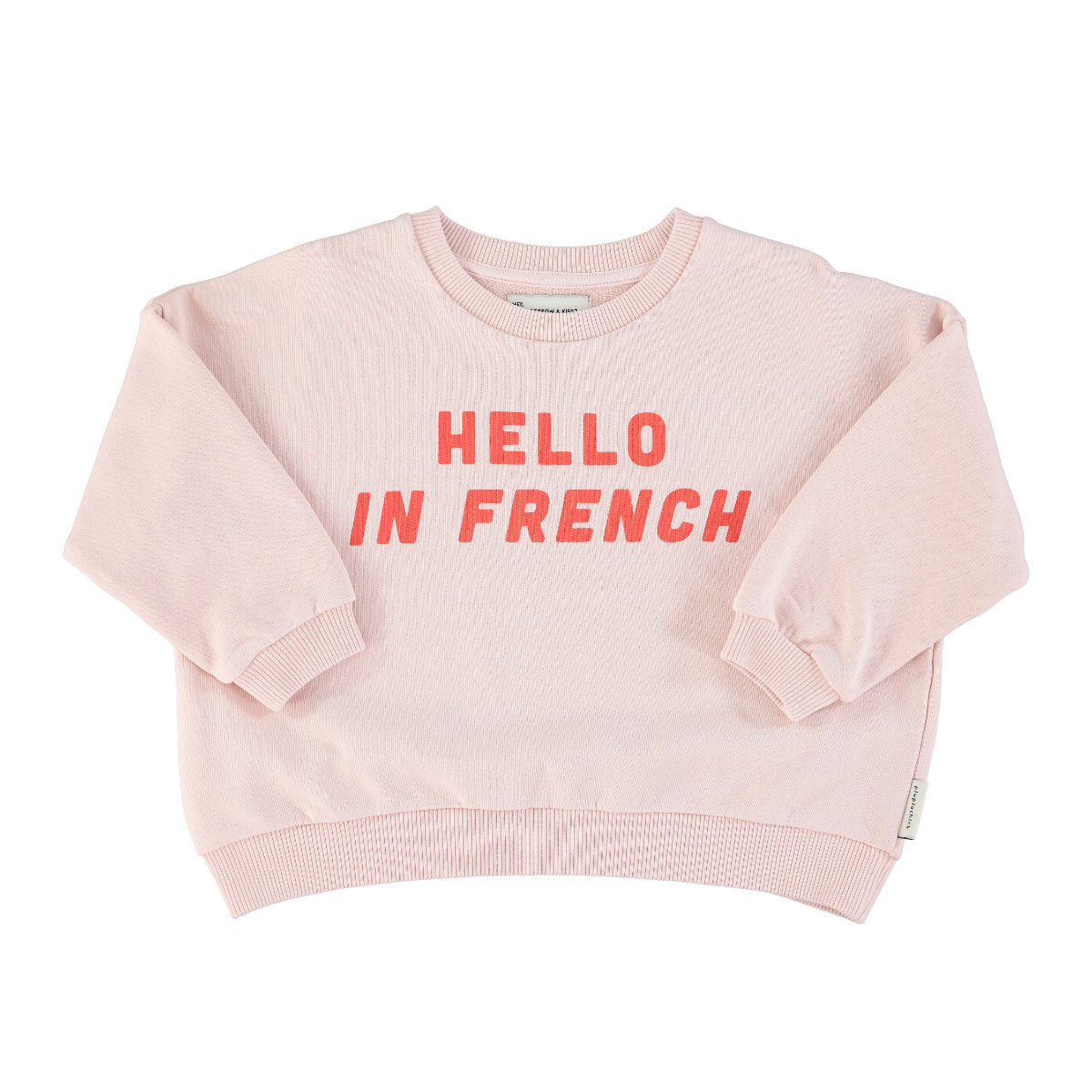 piupiuchick Sweatshirt print hello in french pink