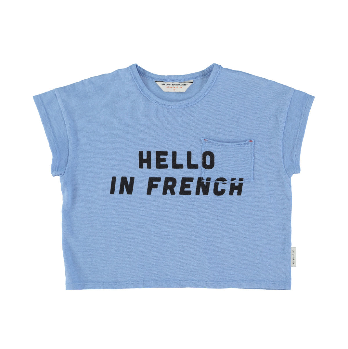 piupiuchick T-Shirt mit hello in french print blue