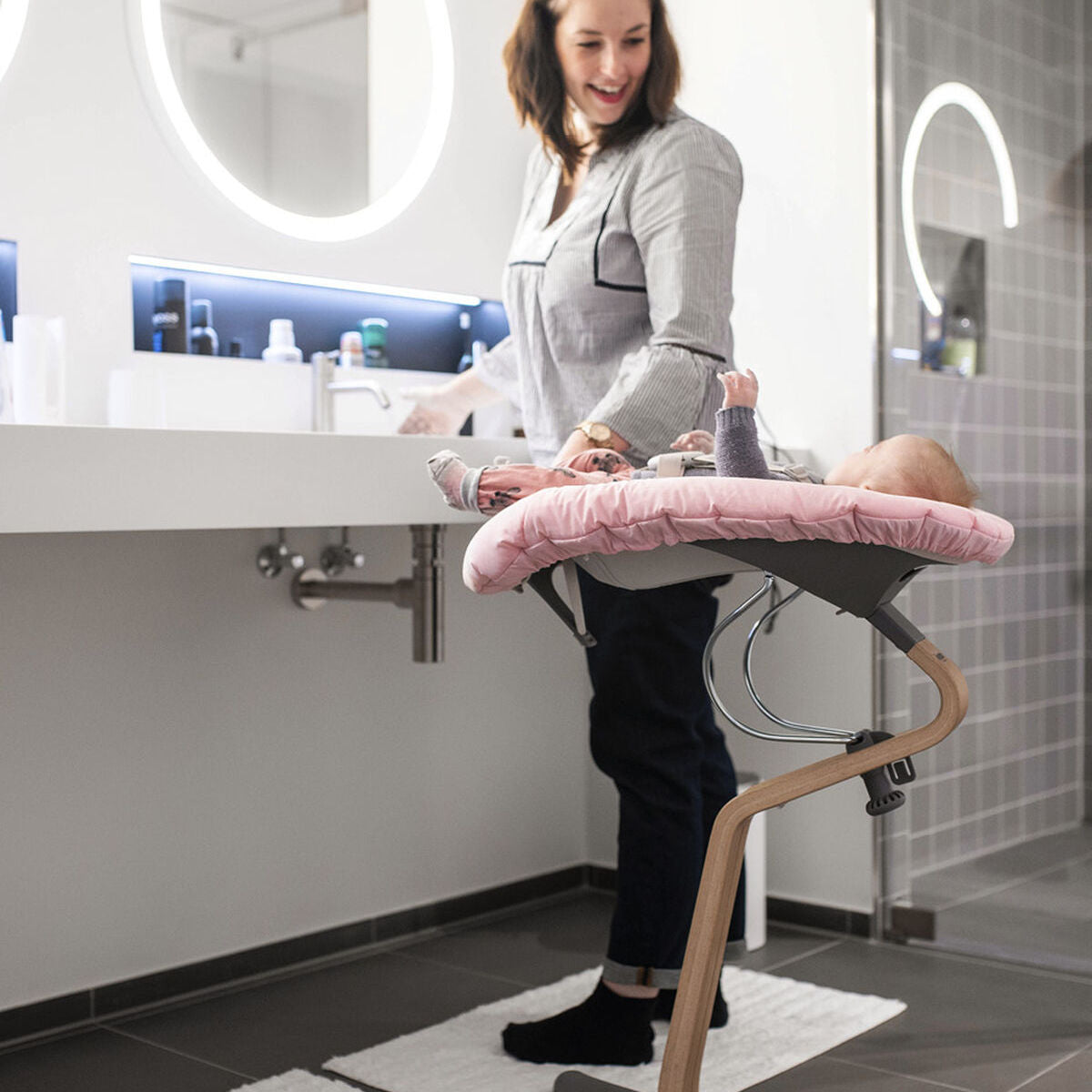 Stokke Nomi Newborn Set grau grau pink