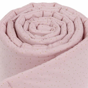 babybay Nestchen Organic Cotton Royal passend für Modell Original, rosé Glitzerpunkte gold