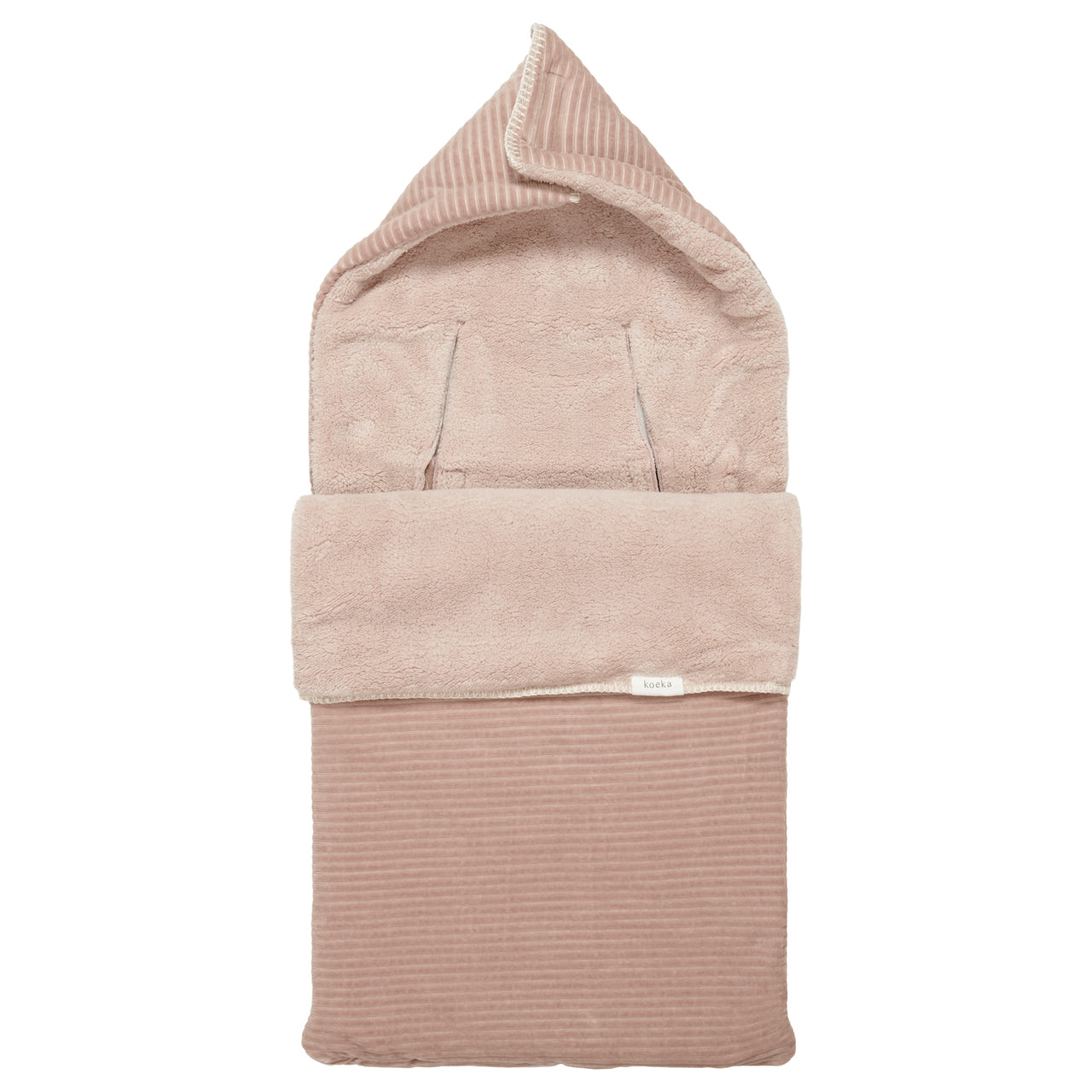 Koeka Fußsack 0+ Plüsch Vik grey/pink – STEYBE FÜR KINDER