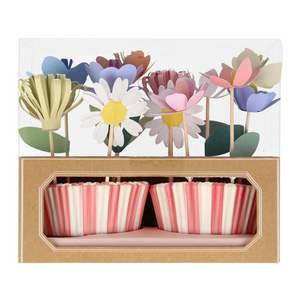 Meri Meri Blumengarten-Cupcake-Kit (x 12 Topper)